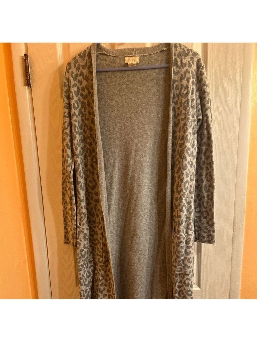Animal print sweater duster